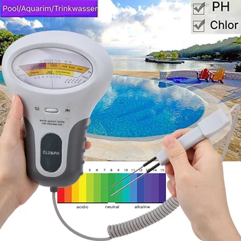 Pool Chlorine Tester Chlorine and PH 2 in 1 Testers Water Quality Testing Device CL2 Measuring for Swimming Pool Aquarium
Pool Chlorine Tester Chlorine and PH 2 in 1 Testers Water Quality Testing Device CL2 Measuring for Swimming Pool Aquarium