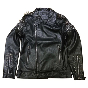 Top Quality Pu Leather Mens Jacket Punk Stage Show Sharpen Rivets Gothic Outwear Coat Luxury Slim Fit Studded Jaqueta De Couro
Top Quality Pu Leather Mens Jacket Punk Stage Show Sharpen Rivets Gothic Outwear Coat Luxury Slim Fit Studded Jaqueta De Couro