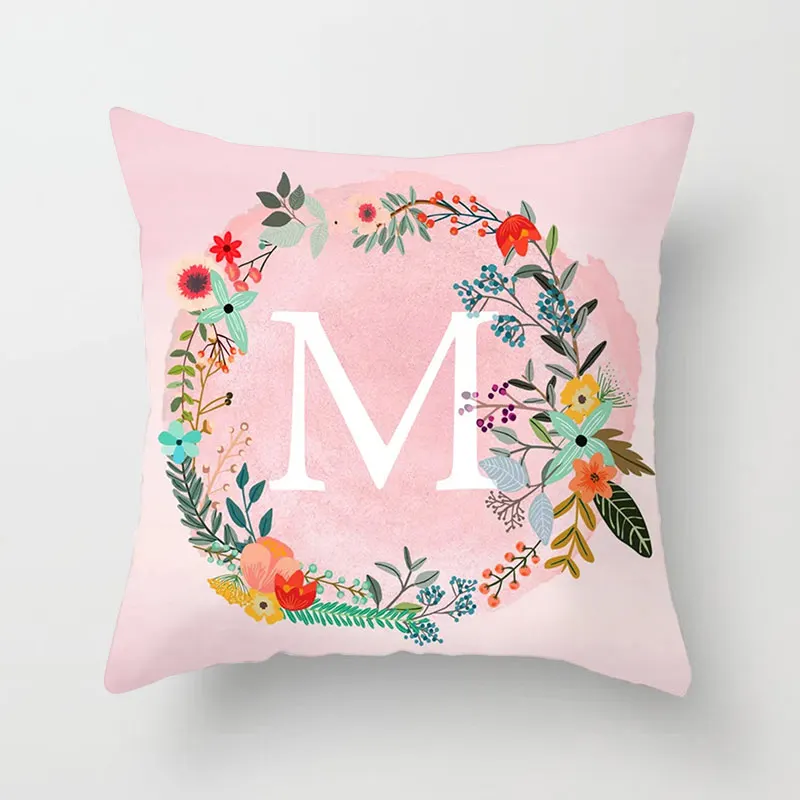 26 Alphabet Initials With Garland Cushion Covers Pink LOVE Flower English Letters HOME Cushion Cover Pillow Case 44X44cm
26 Alphabet Initials With Garland Cushion Covers Pink LOVE Flower English Letters HOME Cushion Cover Pillow Case 44X44cm