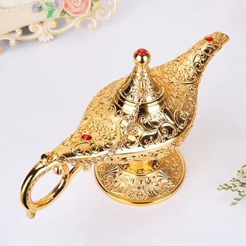 

Retro Aladdin Lamp Decor Wishing Tea Oil Pot Fairy Tale Craft Greative Gift Small Exquisite Table Ornament Home Decoration