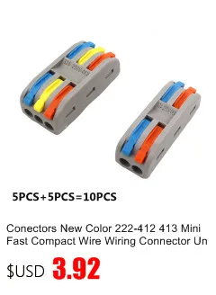 5PCS Wire Connectors PCT-222 Terminal Block Conductor SPL-2/3 Push-In Termi un 