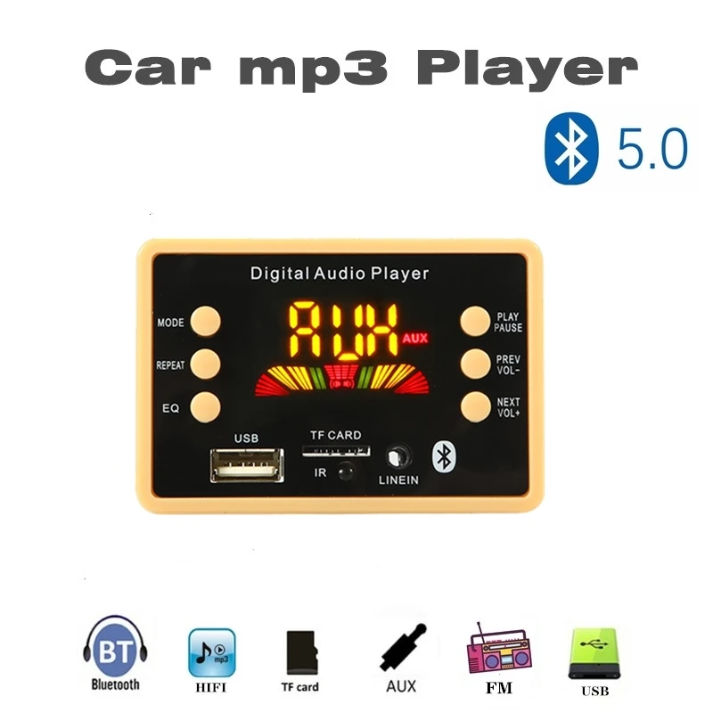 12V Color screen Bluetooth 5.0 car MP3 Bluetooth decoder board can play lossless format audio, folder playback with FM USB TF
12V Color screen Bluetooth 5.0 car MP3 Bluetooth decoder board can play lossless format audio, folder playback with FM USB TF