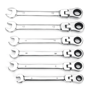 12PCS Crv Flexible Ratchet Metric Wrench 8-19mm 180° pivoting flex head Fine Tooth Gear Ring Torque And Socket Wrench Set
12PCS Crv Flexible Ratchet Metric Wrench 8-19mm 180° pivoting flex head Fine Tooth Gear Ring Torque And Socket Wrench Set