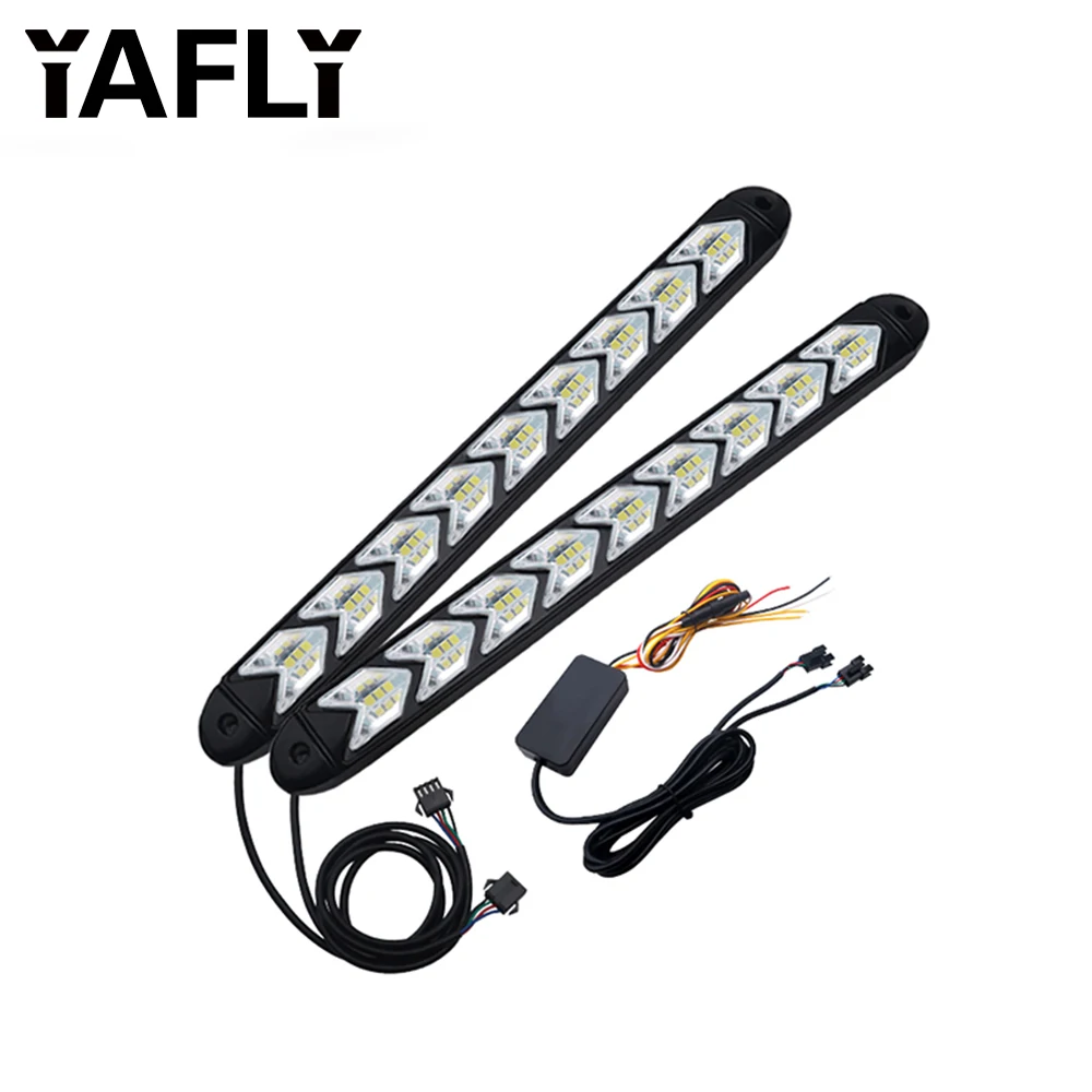YAFLY 2pcs Universal Car LED Daytime Running Light Waterproof Headlight Strip Sequential Flow Yellow Turn Signal White DRL Light
YAFLY 2pcs Universal Car LED Daytime Running Light Waterproof Headlight Strip Sequential Flow Yellow Turn Signal White DRL Light