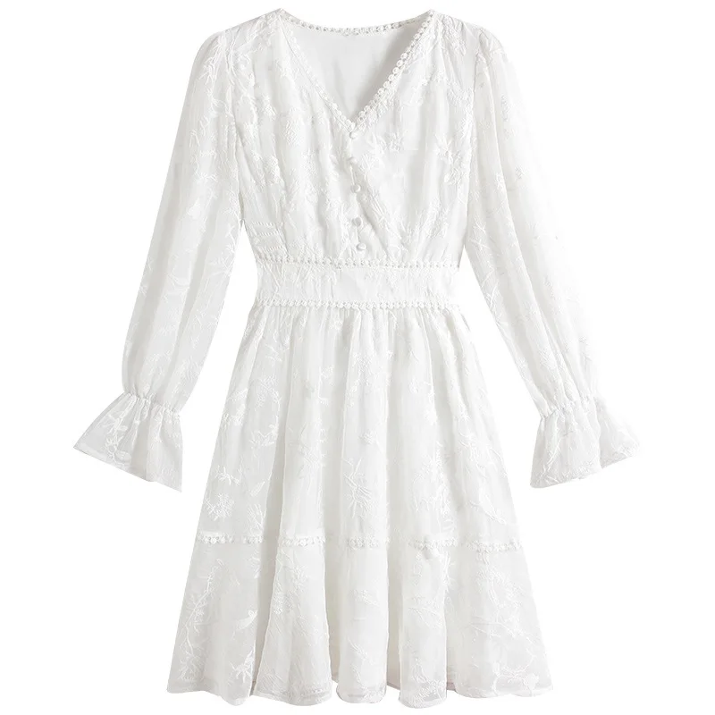 New Arrial 2020 Women Spring High Street Fashion Sexy V Neck With Button Embroidered Solid Dress Female Empire Sexy Mini Dresses
New Arrial 2020 Women Spring High Street Fashion Sexy V Neck With Button Embroidered Solid Dress Female Empire Sexy Mini Dresses