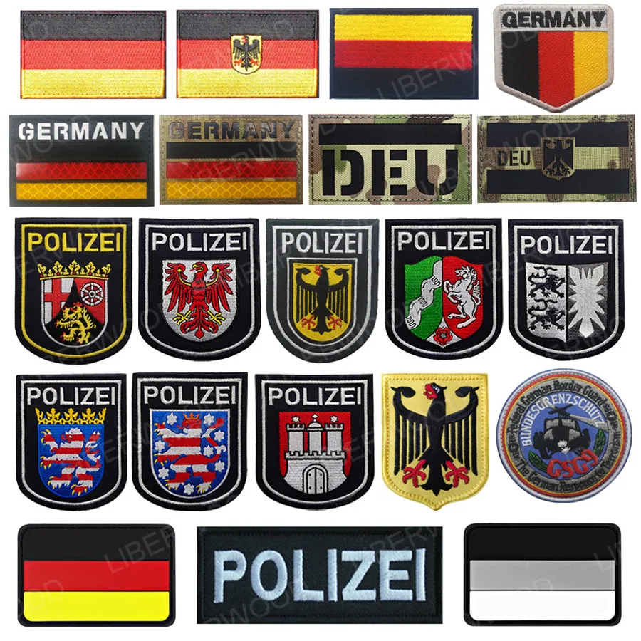 Немецкий y флаг инфракрасный ИК патч с вышивкой немецкая полиция Дэу Орел
