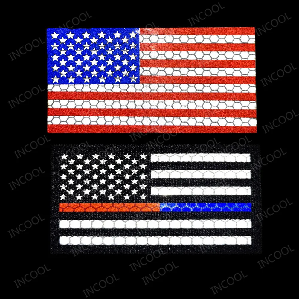 Инфракрасные Светоотражающие нашивки с американским флагом США и ИК военные