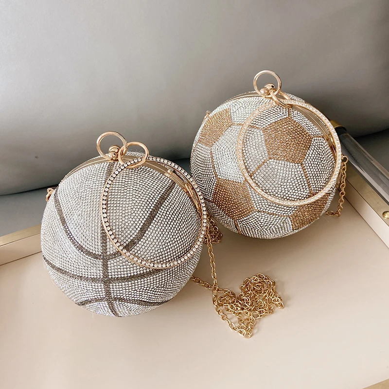 Luxury Diamond Basketball Clutch Bags for Women Football Shape Wedding Party Purse and Handbag Gold Silver Evening Bag
Luxury Diamond Basketball Clutch Bags for Women Football Shape Wedding Party Purse and Handbag Gold Silver Evening Bag