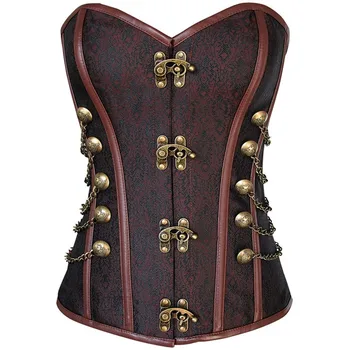 

Cosplay Gothic Steampunk Corsets Women's Lace Up Back Spiral Steel Boned Waist Trainer Shaper bustier Top S-2XL