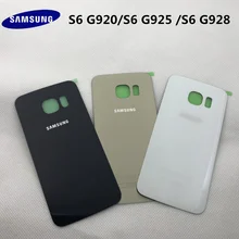 Coque arrière en verre pour SAMSUNG, pour Galaxy S6 G920, S6 edge, G925, S6 plus, G928=