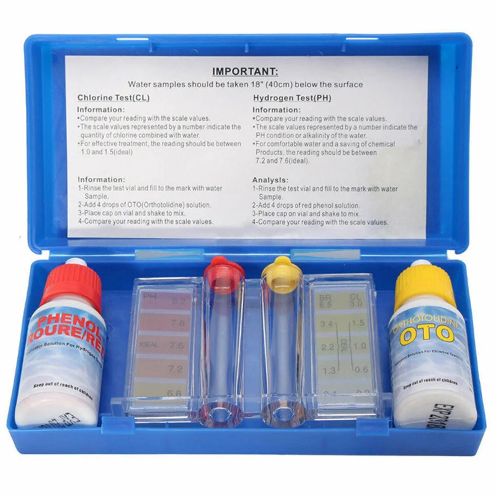 1 Set PH Chlorine Water Quality Test Kit Hydrotool Testing Accessories for Swimming Pool TN88
1 Set PH Chlorine Water Quality Test Kit Hydrotool Testing Accessories for Swimming Pool TN88