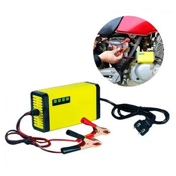 EU/US Plug Portable 12V Car Battery Charger Adapter Power Supply LED Display Motorcycle Auto Smart Battery Charger