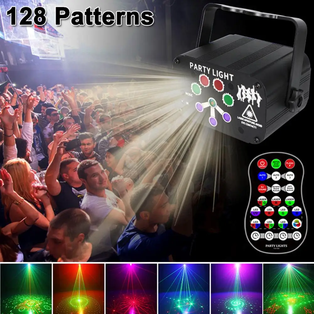 USB 8 Hole 128 Pattern Projector Remote/Sound Actived LED Disco Light RGB DJ Party Stage Light Christmas Lamp Decoration
USB 8 Hole 128 Pattern Projector Remote/Sound Actived LED Disco Light RGB DJ Party Stage Light Christmas Lamp Decoration