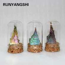 Natural Colorido de Metal Mineral de minério de Bismuto Fóssil Paisagem Garrafa de Vidro Mini-pêndulo pecimen Pirâmide de Cristal Bruto(China)