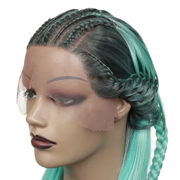 Synthetic Lace Front Wig Green Brown Grey Hair Braided Box Braids Wigs for Women Long Heat Resistant Lace Wig New Style Fashion 
Synthetic Lace Front Wig Green Brown Grey Hair Braided Box Braids Wigs for Women Long Heat Resistant Lace Wig New Style Fashion