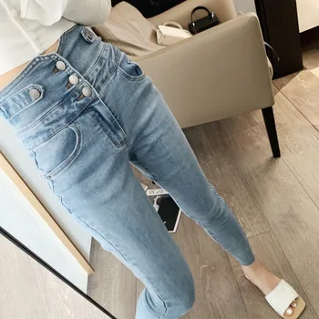 WOMENGAGA 2020 Spring Summer New High Waist Slimming Personality Multi-button Jeans Womens Casual High Waist Trousers A475
WOMENGAGA 2020 Spring Summer New High Waist Slimming Personality Multi-button Jeans Womens Casual High Waist Trousers A475
