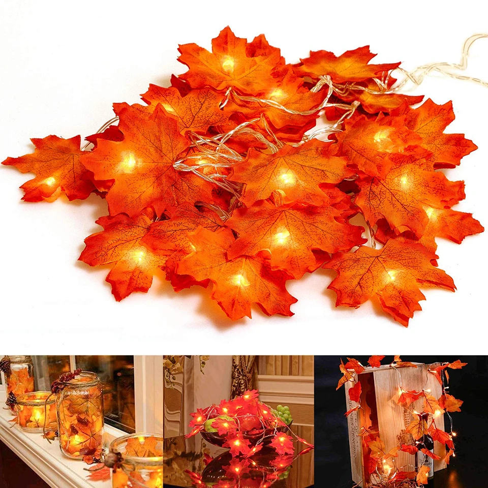 Fairy String Lights 10 20 30 LEDs Maple Leaves Light Battery Operated for Outdoor Home Halloween Christmas Party Decoration
Fairy String Lights 10 20 30 LEDs Maple Leaves Light Battery Operated for Outdoor Home Halloween Christmas Party Decoration