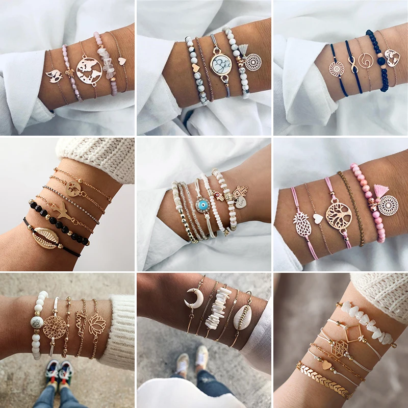Fashion Mixed Bracelet Set Bohemian Multi-layer Beaded Bracelet Bangles For Women Vintage Bead Boho Charm Jewelry Party Gifts
Fashion Mixed Bracelet Set Bohemian Multi-layer Beaded Bracelet Bangles For Women Vintage Bead Boho Charm Jewelry Party Gifts