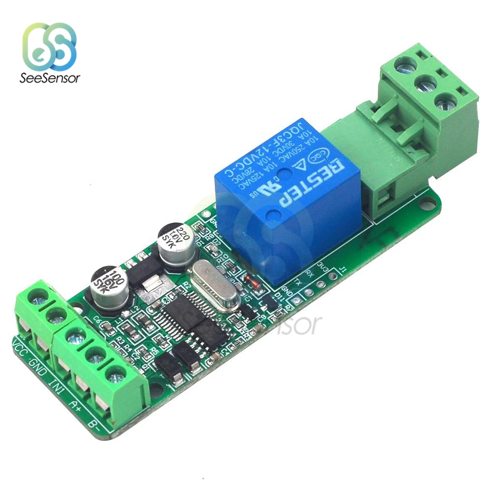 Modbus-Rtu 1 Channel 12V Relay Module Switch Input / Output RS485 / TTL Communication
Modbus-Rtu 1 Channel 12V Relay Module Switch Input / Output RS485 / TTL Communication