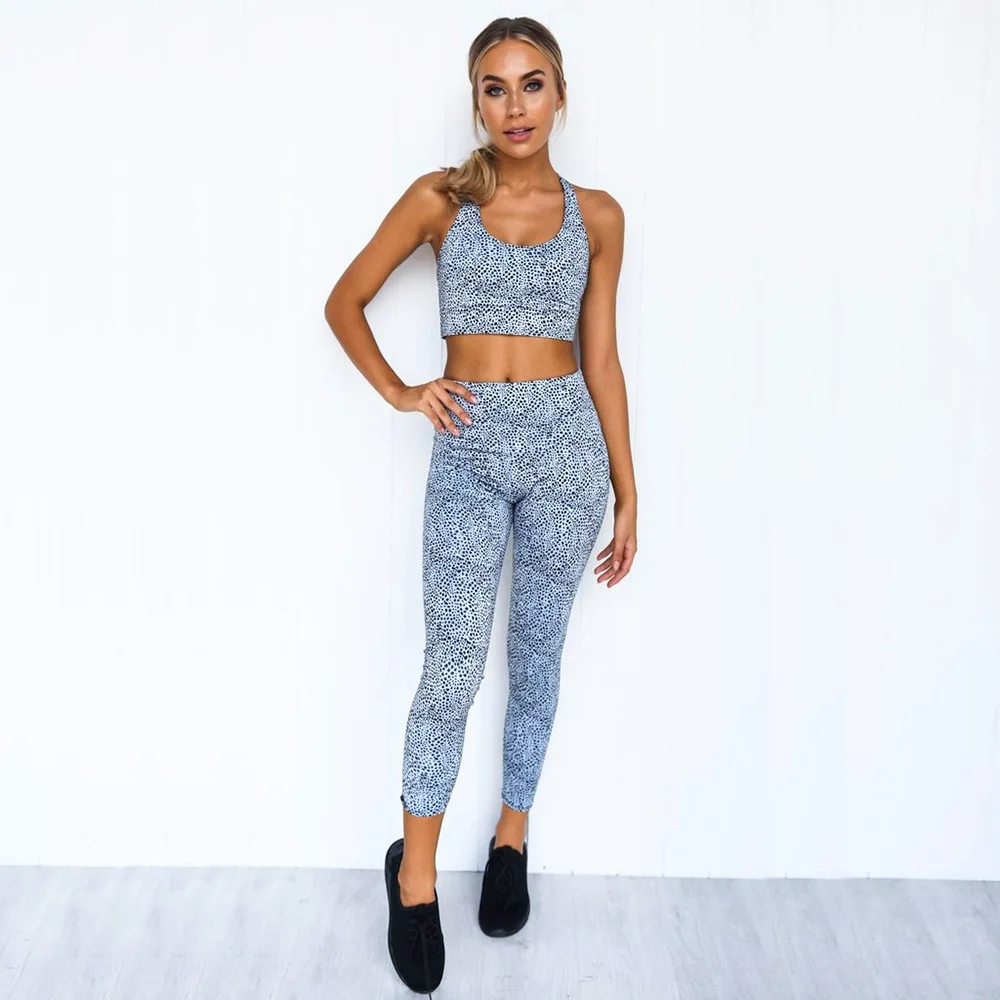 Ladies Spotted Print Sports Yoga Set Women Workout Clothes Padded Bra High Waist Fitness Leggings 2 Piece Set Gym Clothing
Ladies Spotted Print Sports Yoga Set Women Workout Clothes Padded Bra High Waist Fitness Leggings 2 Piece Set Gym Clothing