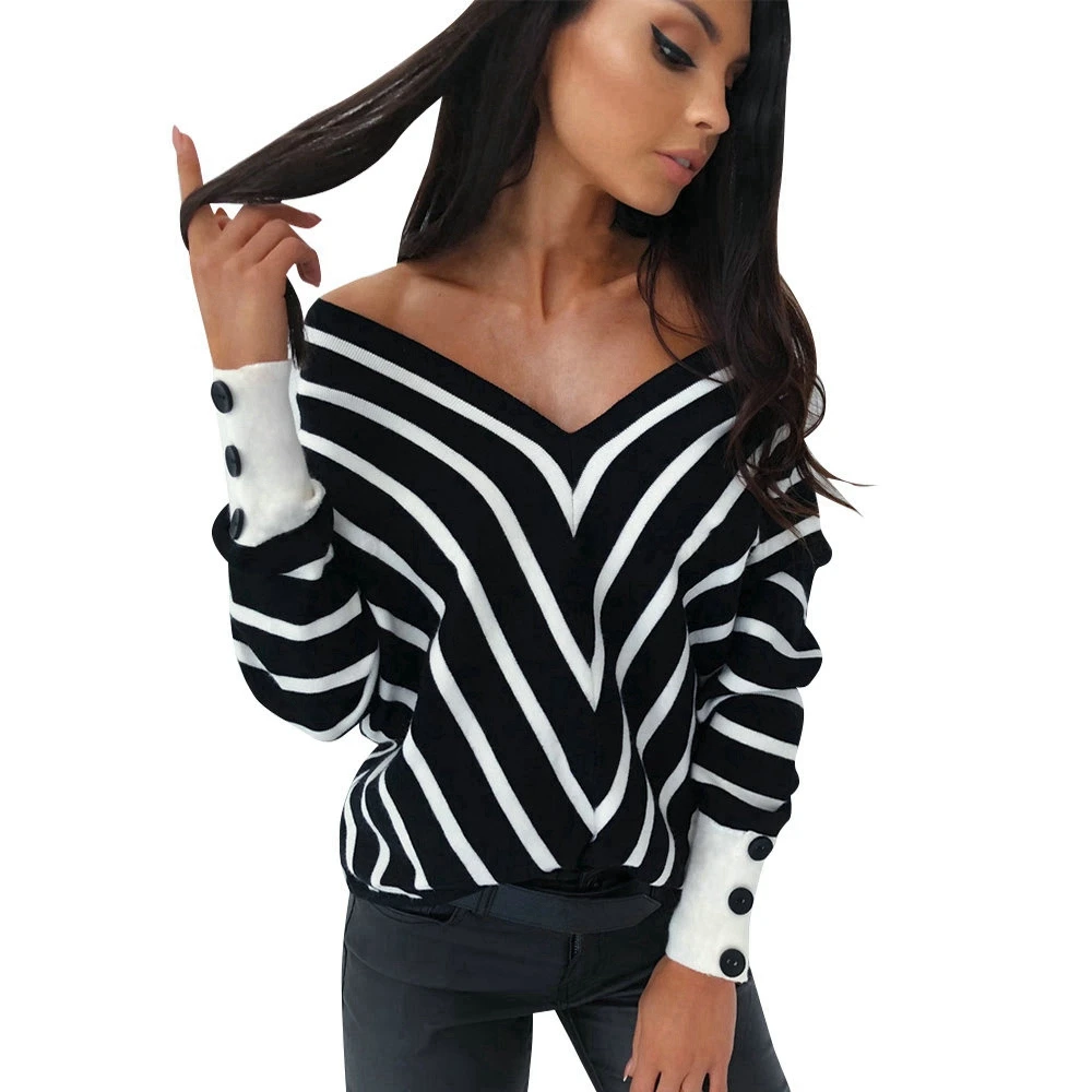 LOOZYKIT Loose Casual Vintage Striped Basic All Match T-shirt Wind Long Sleeve V Collar Female Autumn Women Basic T-shirts
LOOZYKIT Loose Casual Vintage Striped Basic All Match T-shirt Wind Long Sleeve V Collar Female Autumn Women Basic T-shirts