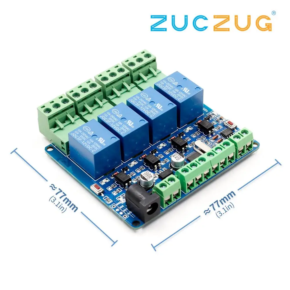 Modbus RTU 4-ходовой релейный модуль DIY STM8S103 система 4 дорожный вход 485 связь |