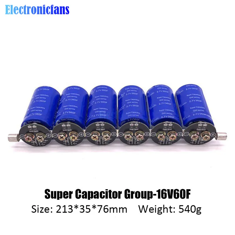 16V 60F Single Row Super Capacitor 6PCS/Set 2.7V 360F Screw Feet Super Farad Capacitor for Car with Balancing Protection Board
16V 60F Single Row Super Capacitor 6PCS/Set 2.7V 360F Screw Feet Super Farad Capacitor for Car with Balancing Protection Board
