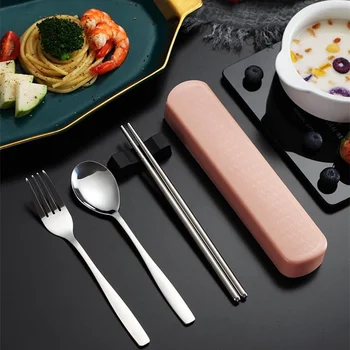 2/3 Pcs Portable Travel Tableware Set Stainless Steel Dinnerware With Box Kitchen Fork Spoon Dinner Student Safety Cutlery Set
2/3 Pcs Portable Travel Tableware Set Stainless Steel Dinnerware With Box Kitchen Fork Spoon Dinner Student Safety Cutlery Set