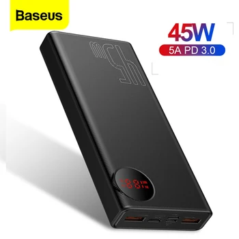 Baseus Power Bank 20000mAh Quick Charge QC 4.0 Portable Battery 45W Fast Charging Powerbank Portable Charger For iPhone Xiaomi
Baseus Power Bank 20000mAh Quick Charge QC 4.0 Portable Battery 45W Fast Charging Powerbank Portable Charger For iPhone Xiaomi