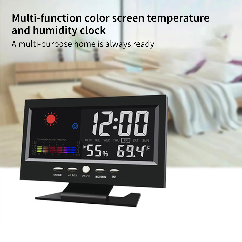 1 Pcs Perpetual Calendar Thermometer And Hygrometer Advanced Color Screen Weather Forecast Alarm Clock Control Weather Clock
1 Pcs Perpetual Calendar Thermometer And Hygrometer Advanced Color Screen Weather Forecast Alarm Clock Control Weather Clock