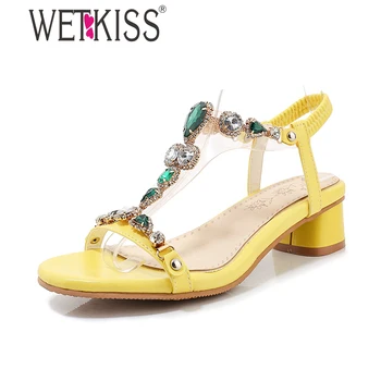 WETKISS Women Sandals Color Crystal Strips Ladies Sandals Block Chunky Heels Summer Woman Open toe Big Size Shoes
WETKISS Women Sandals Color Crystal Strips Ladies Sandals Block Chunky Heels Summer Woman Open toe Big Size Shoes