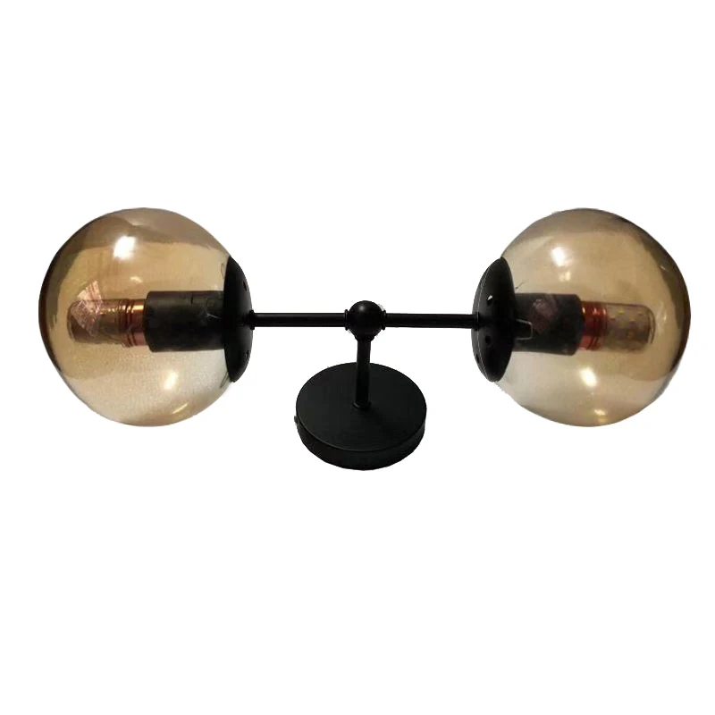 

Nordic Postmodern Style Glass Ball Wall Lamps Creative Single Double E27 Wall Light For Living Room Bedroom Bedside Restaurant