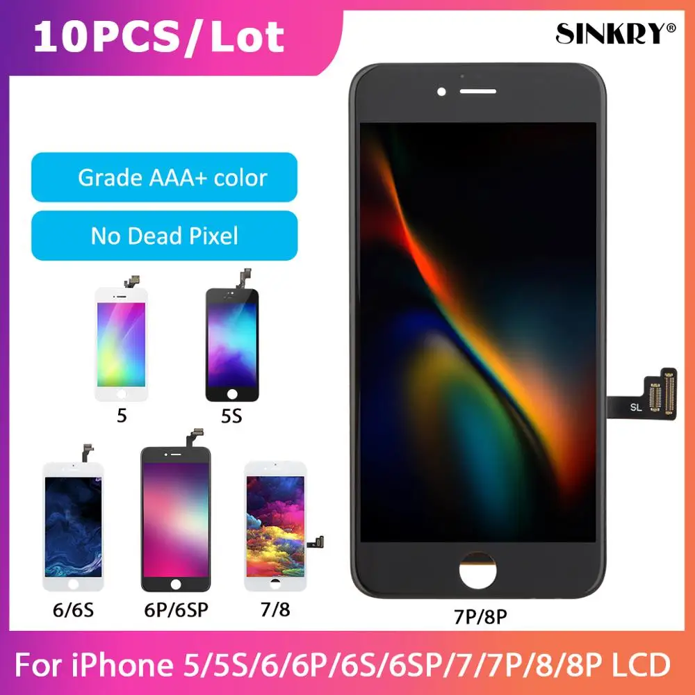 10 Piece Grade AAA Replacement Touch Digitizer Assembly LCD Screen For iPhone 5 5S 6 6S 7 8 Plus Display
10 Piece Grade AAA Replacement Touch Digitizer Assembly LCD Screen For iPhone 5 5S 6 6S 7 8 Plus Display