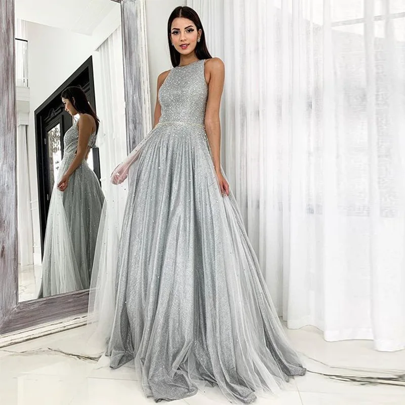 Grey Evening Dresses 2020 Sequined Party Dress For Women A Line Formal Long Prom Dresses Graduation Party Girl Gowns
Grey Evening Dresses 2020 Sequined Party Dress For Women A Line Formal Long Prom Dresses Graduation Party Girl Gowns