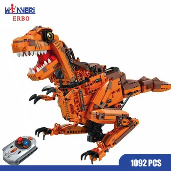 ERBO 1092PCS City RC Electric Tyrannosaurus Building Block Sets Technic DIY Jurassic Dinosaur Bricks Toys for Children
ERBO 1092PCS City RC Electric Tyrannosaurus Building Block Sets Technic DIY Jurassic Dinosaur Bricks Toys for Children