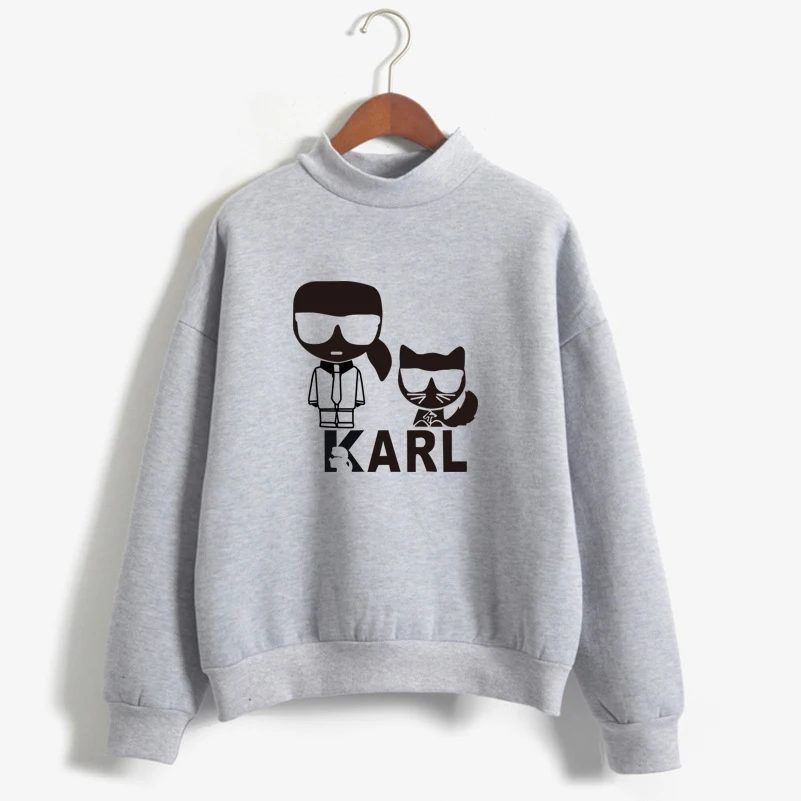 

Women Karl Lagerfeld Sweatshirt Karl Casual Hoody Autumn Coat Harajuku Hoodies Female Crew Neck Casual Fleece Jumper Moletom