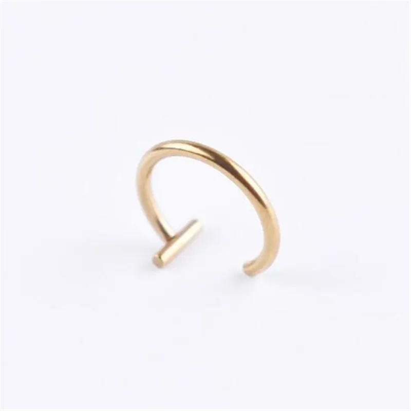 Faux Piercing en titane pour femmes, anneaux de lèvres et de nez unisexes, bijoux de Piercing pour Septum médical 5