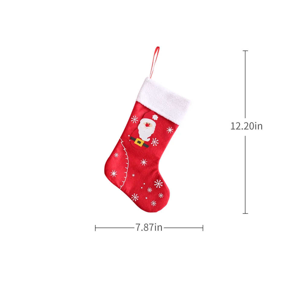 christmas socks snowman santa claus elk pattern reusable tote