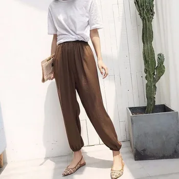 Women Elastic High Waist Trousers Fashion Loose Women Harm Pants Casual Solid Female Ankle Length Pants Pantalon
Women Elastic High Waist Trousers Fashion Loose Women Harm Pants Casual Solid Female Ankle Length Pants Pantalon