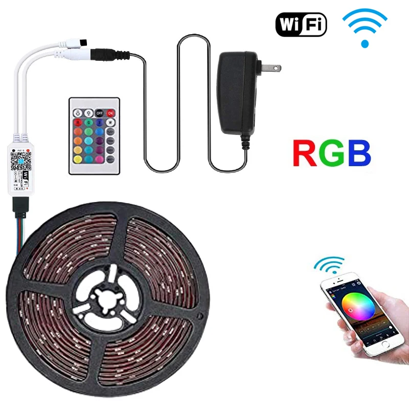 12V RGB LED Strip Wifi SMD 2835 1M - 5M 10M 15M 20M SetTape Diode RGB Led TV Strip Light Wifi + Power IR APP Control Wireless
12V RGB LED Strip Wifi SMD 2835 1M - 5M 10M 15M 20M SetTape Diode RGB Led TV Strip Light Wifi + Power IR APP Control Wireless