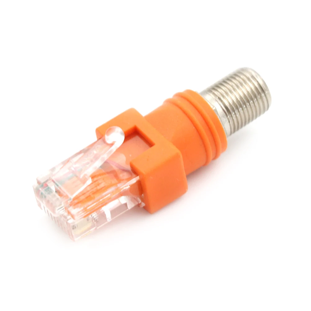 Женский коаксиальный цилиндрический соединитель Адаптер RJ45 к RF штекер F разъему |
