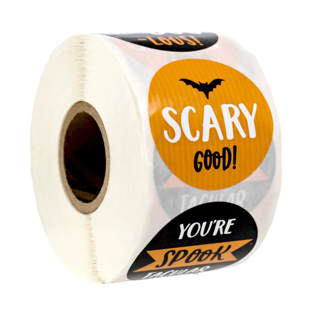 

50-500pcs 1inch Round Gift Packaging Seal Label Pumpkin Witch Halloween Stickers Candy Bag Box Sticker For Halloween Party Decor