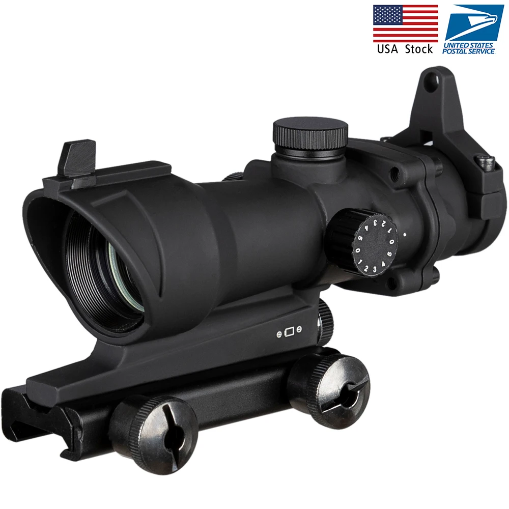 Acog 1x32 зеленый прицел с красной точкой тактический для стрельбы/охоты охотничий
