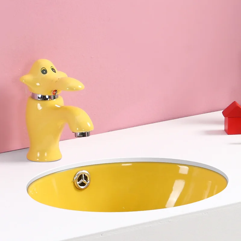 Фото Детский керамический умывальник под прилавком раковины скандинавский | Раковины для ванной (4000743515619)