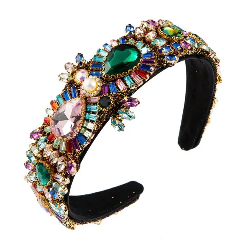 

New Jeweled Headbands Rhinestone Headband For Women Luxury Embellished Gemstone headband And Hairband For Party