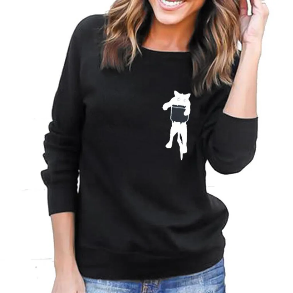 JAYCOSIN Women Small animals Printing Capless Casual Hatless Long Sleeves Tops Playful Sweatshirt Basic bottoming Sweatshirt New
JAYCOSIN Women Small animals Printing Capless Casual Hatless Long Sleeves Tops Playful Sweatshirt Basic bottoming Sweatshirt New