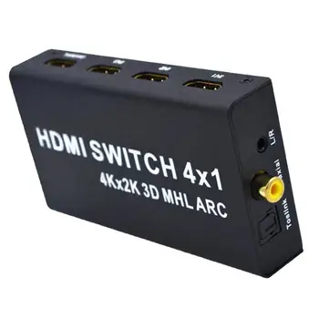4x1 4-Port HDMI Switch Switcher with Audio Out Optical SPDIF Coaxial RCA L/R Box
4x1 4-Port HDMI Switch Switcher with Audio Out Optical SPDIF Coaxial RCA L/R Box