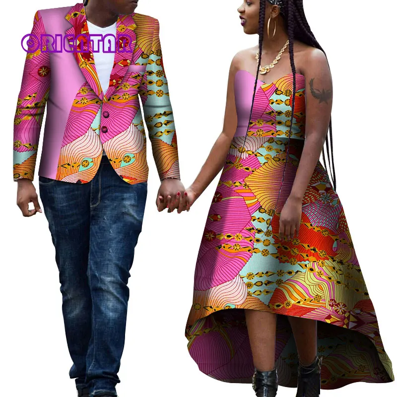 Африканская одежда для пар женское бальное платье и мужские блейзеры с