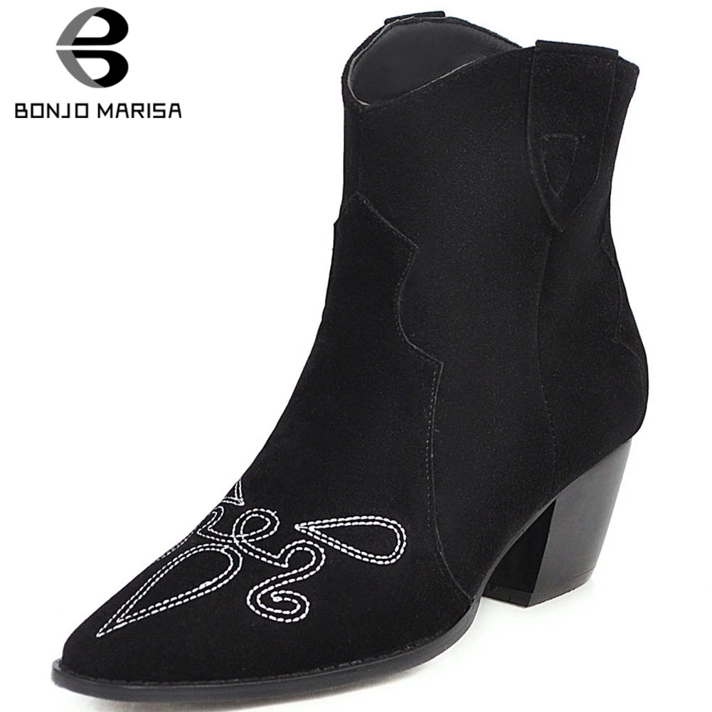 BONJOMARISA Plus Size 34-48 New Brand Sewing Booties Ladies slip-on Ankle Western Boots Women 2019 High Heels Shoes Woman
BONJOMARISA Plus Size 34-48 New Brand Sewing Booties Ladies slip-on Ankle Western Boots Women 2019 High Heels Shoes Woman