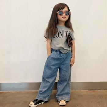 Tick Tok 2020 New Hot Sale 3-10Y Children Cotton Jeans Baby Girl wide-leg Pants Casual Slacks Fashion Trousers Kids Girl Pants
Tick Tok 2020 New Hot Sale 3-10Y Children Cotton Jeans Baby Girl wide-leg Pants Casual Slacks Fashion Trousers Kids Girl Pants